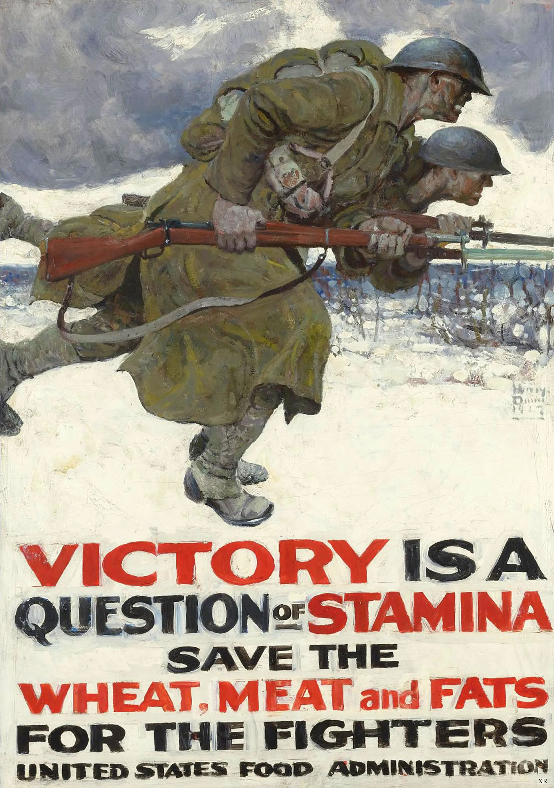 Винтажный рекламный плакат WW2 пшеница мясо и жиры! Классические холст картины