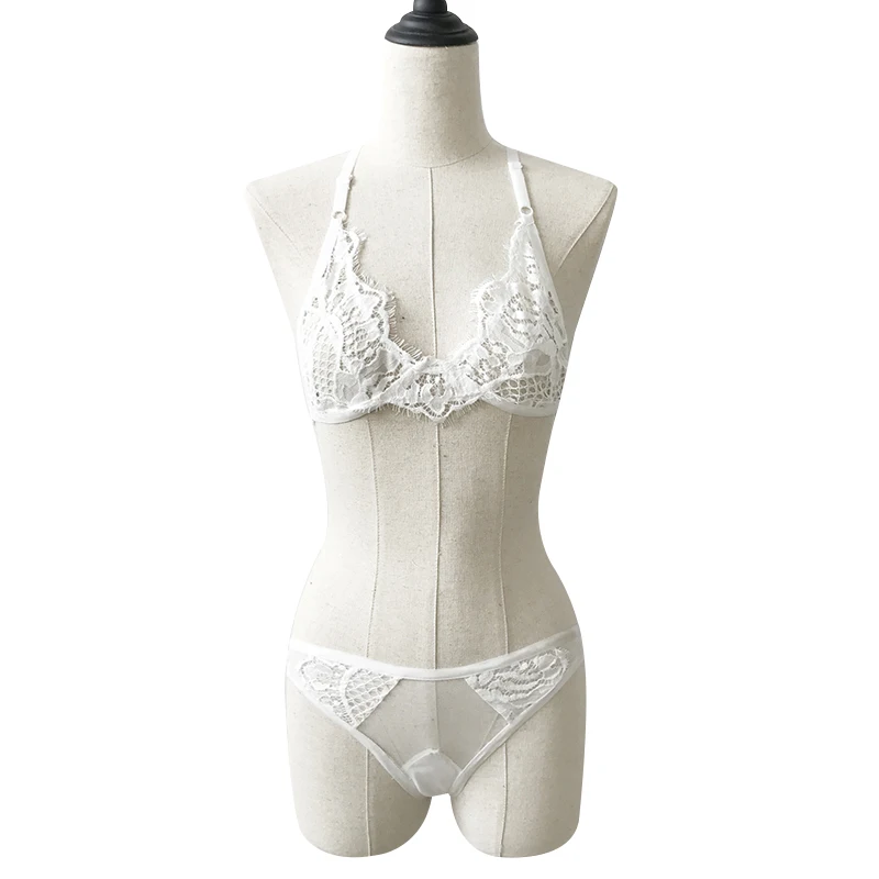 Hot Sexy Womens Bra Set Transparent Lace Bralette And Panties Underwear 2017 Ladies Floral Lingerie Sets | Женская одежда