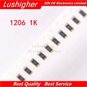 100 шт 1206 SMD резистор 5% 1 кОм 102 1,0 ком 1000ом