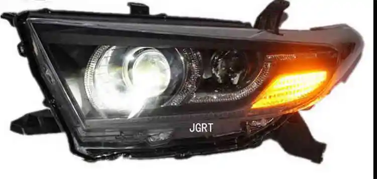 2 шт. светодиодный фонарь для Toyota Highlander 2013 Автомобильный светодиодный фонарь с двойными ксеноновыми линзами автомобильные аксессуары дневные ходовые огни противотуманные фары