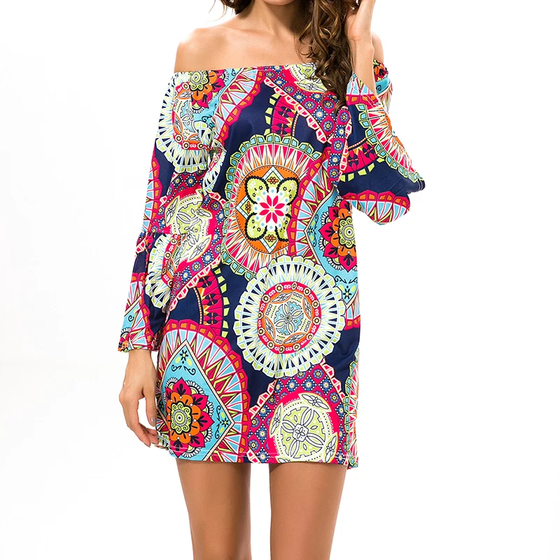 Женские летние платья с принтом в европейском и американском стиле пляжные