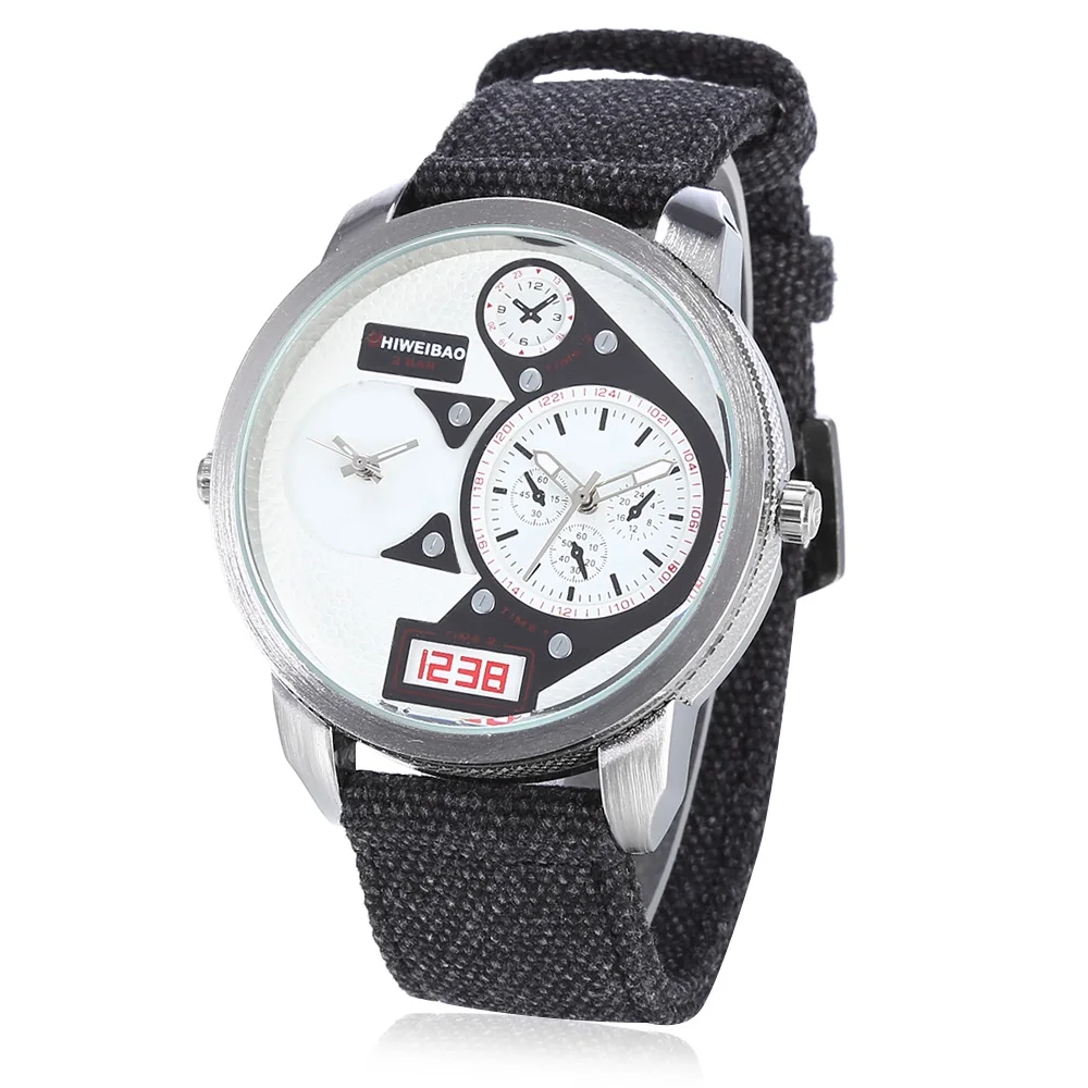 Новинка 2019 большие мужские часы с двумя часовыми поясами военные наручные