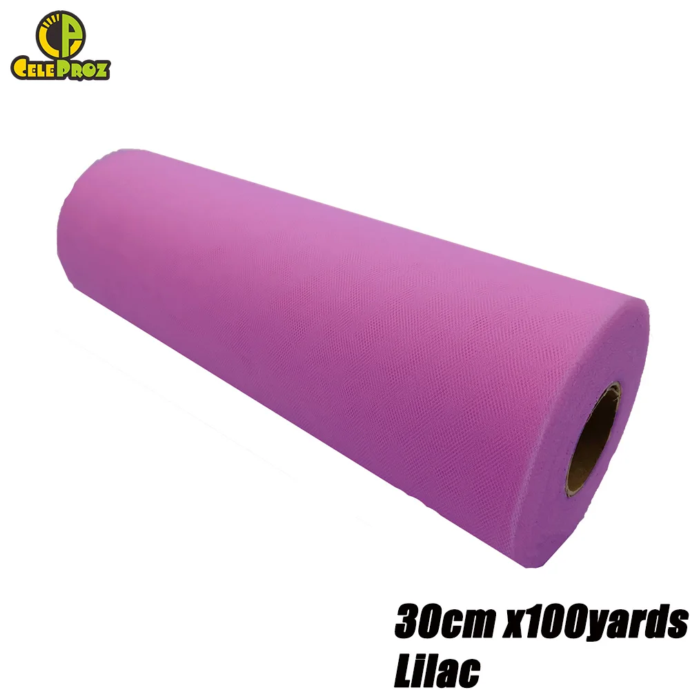 30cm Lilac 30 см 100 ярдов белый тюль рулон Тюль органза Ткань DIY открытый свадьба день рождения Alise Runner центральные украшения принадлежности - Цвет: 30cm Lilac