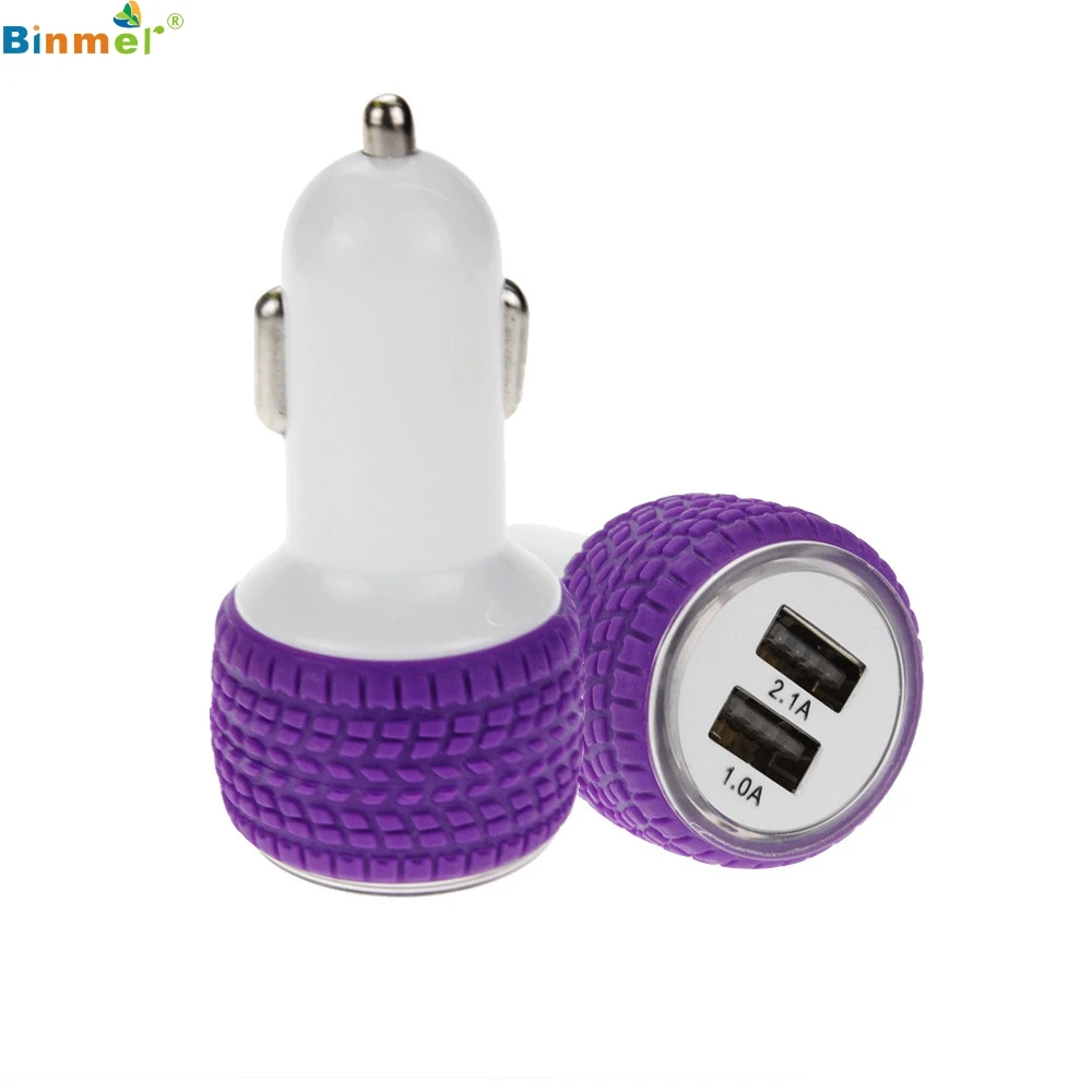 Binmer 2019 новое автомобильное зарядное устройство с двумя USB портами и светодиодной