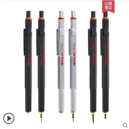 Rotring 800 металлический механический карандаш 0,5 мм/0,7 мм серебристый/черный автоматический карандаш для рисования 1 штука
