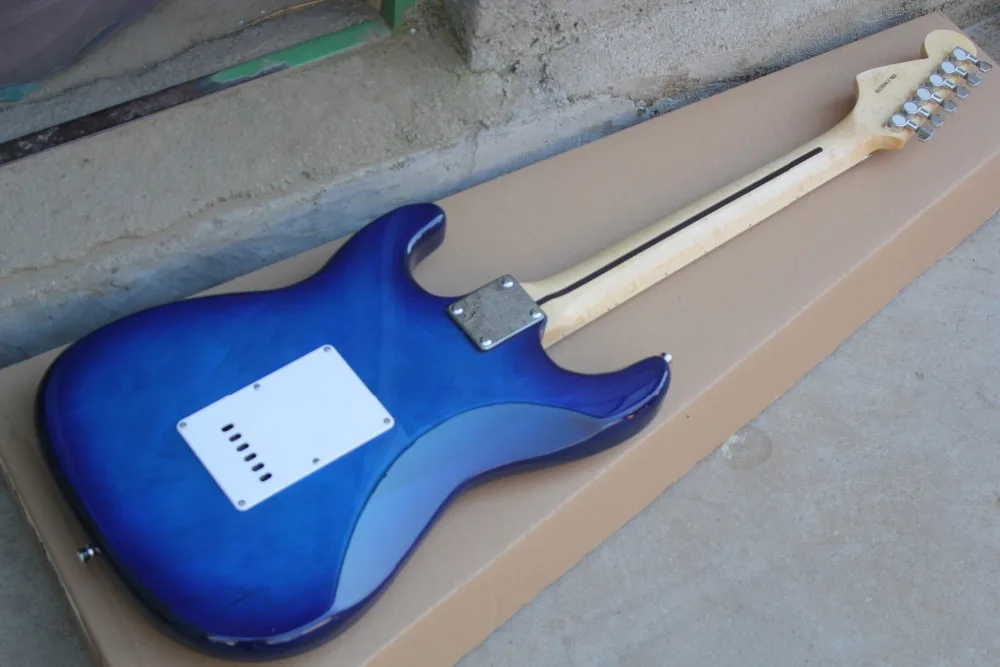 Фабрика магазин синий взрыв ST клен гриф floyd rose мост 6 строка Гитары Guitarra | Спорт и