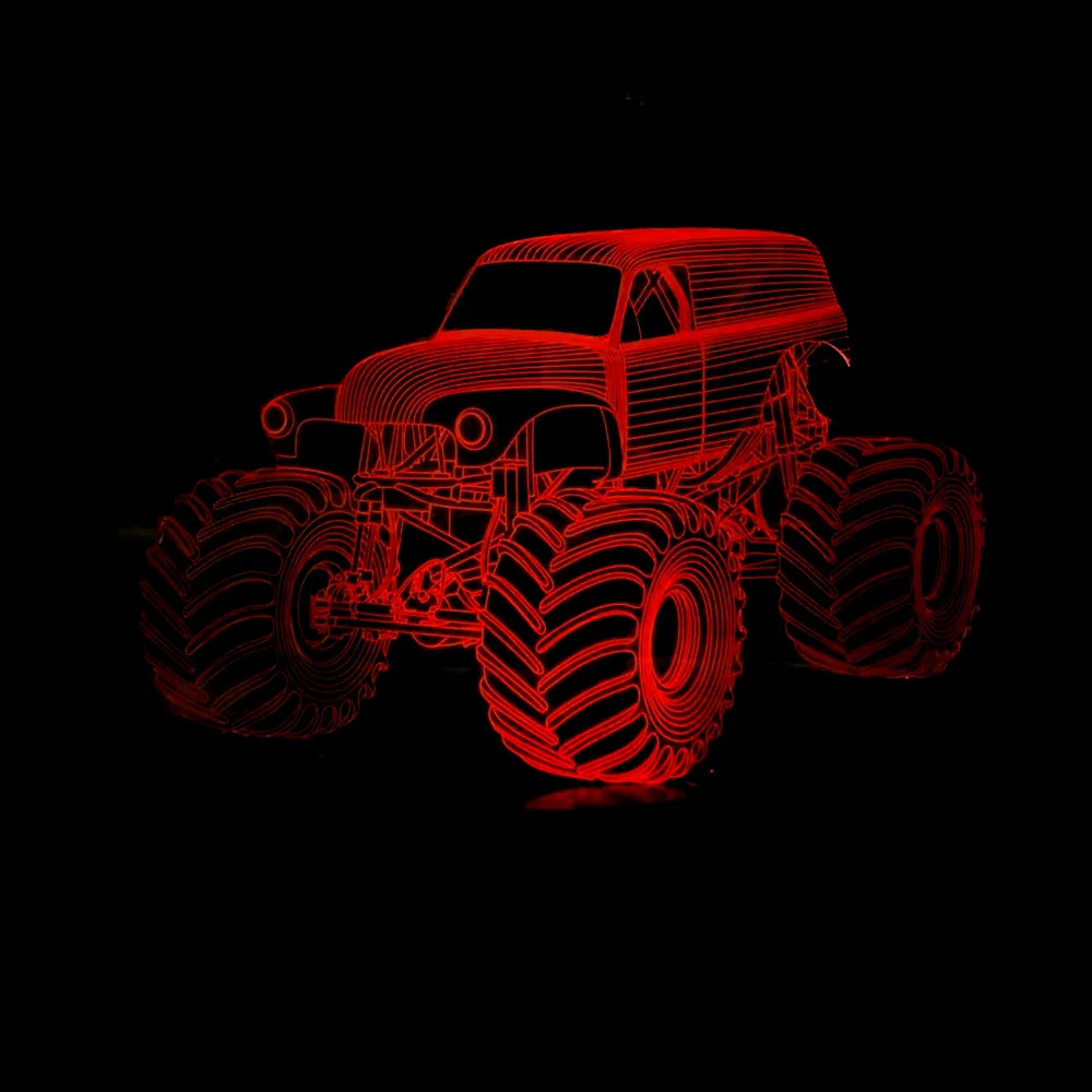 Креативная 3d красочная Ночная Тракторная 7 Сенсорная лампа дистанционного