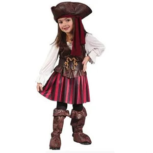 girls elis pirate captain cosplay costume halloween carnival party dress free global shipping