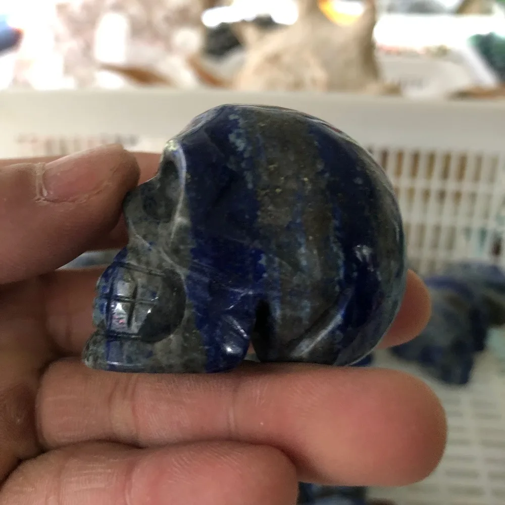 

1pcs Natural lapis lazuli skull crystal healing skull