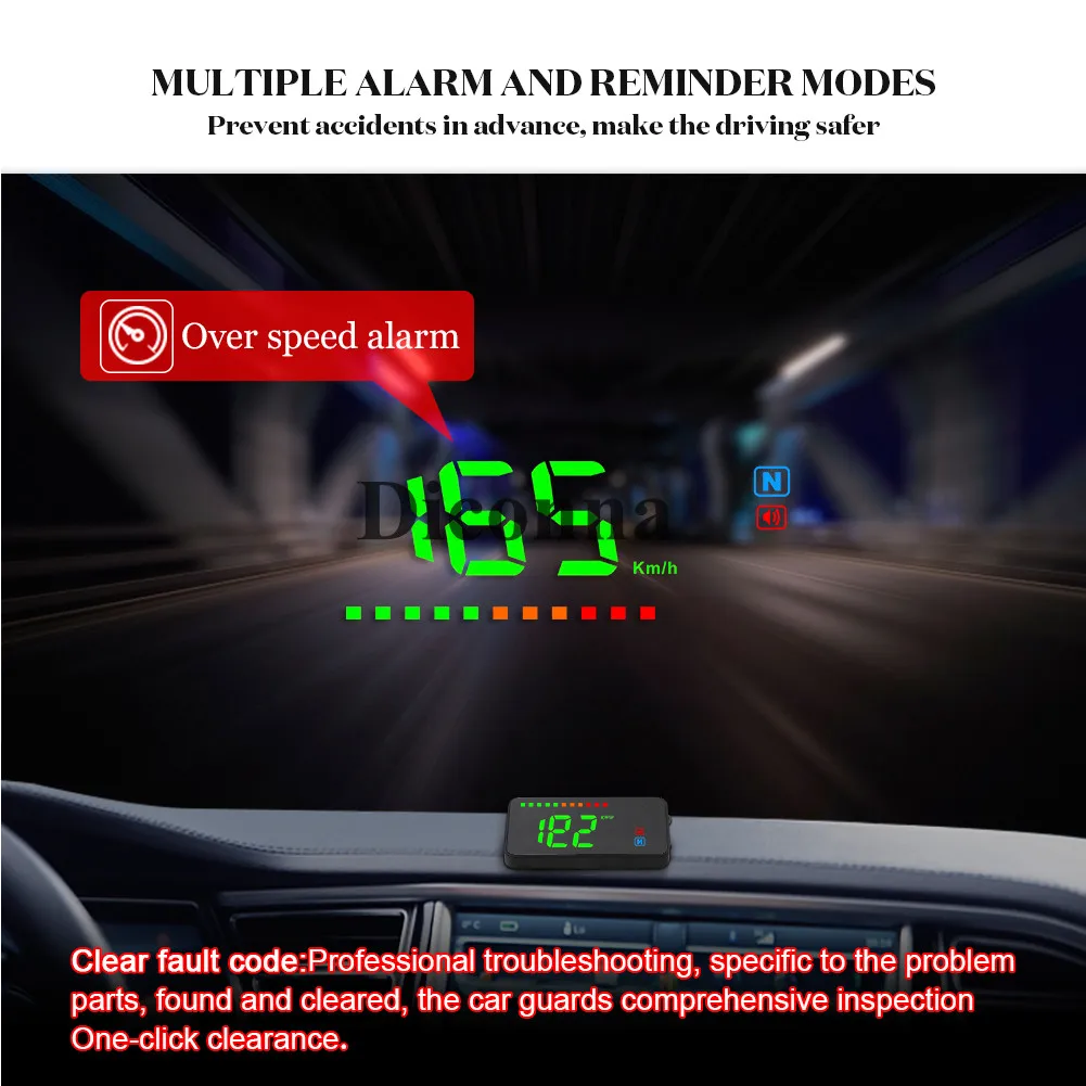 Цифровой gps электронная сигнализация Спидометр Универсальный HUD Предупреждение для автомобилей Грузовик, мотоциклы Дисплей большой Экран Системы