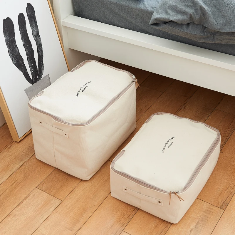 Хлопковая Непромокаемая ткань контейнер для хранения органайзер холст на молнии