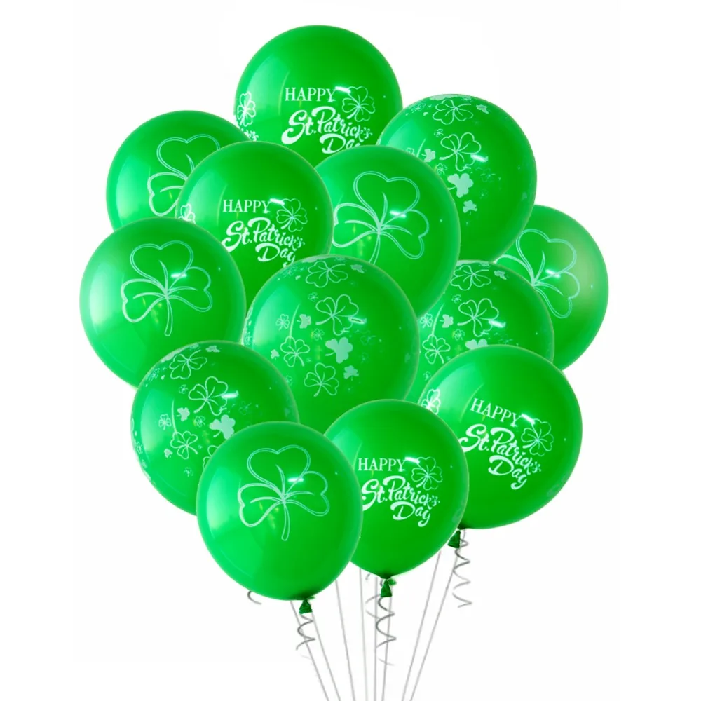 Набор из 15 латексных шаров Happy St Patricks Day ирландский зеленый трилистник надувные