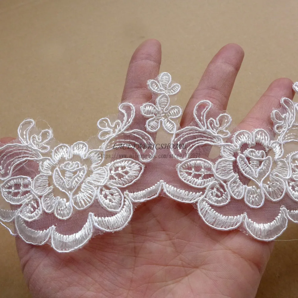 La Belleza белое свадебное платье с кружевной отделкой 5 ярдов ширина 6 см|lace yard|white