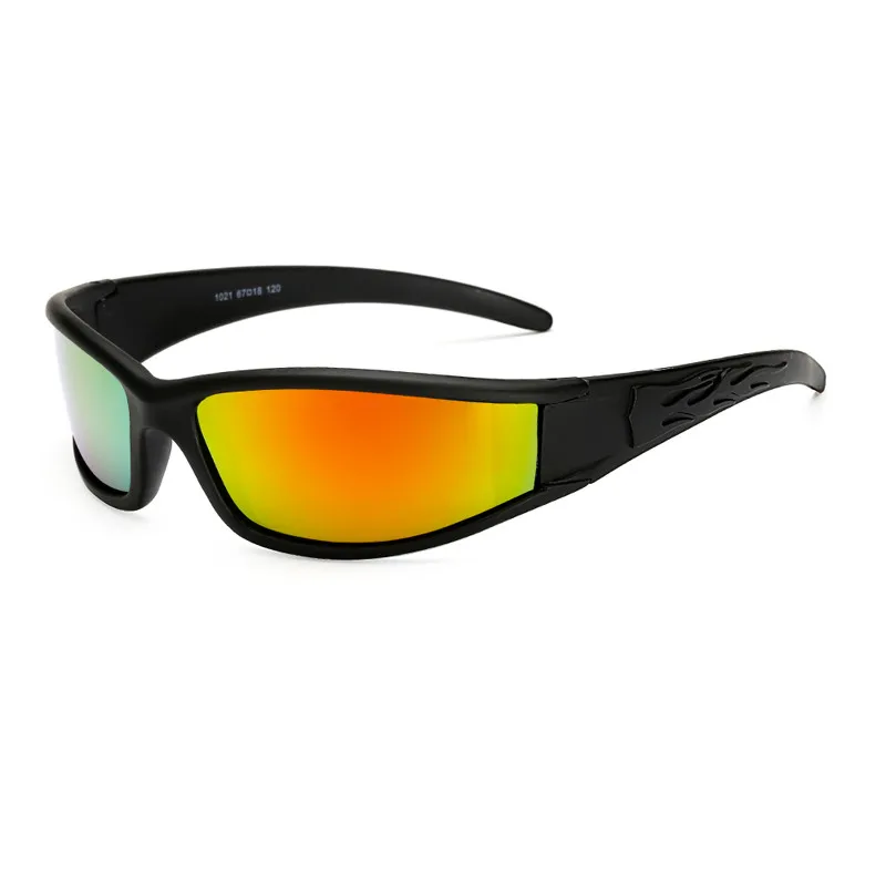 Red Lens Мужские поляризованные солнцезащитные очки маленького размера, женские солнцезащитные очки для ночного вождения, мужские солнцезащитные очки, зеркальные Светоотражающие черные очки UV400 - Цвет линз: Red Lens