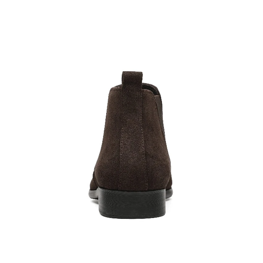 Классические Замшевые мужские свадебные ботильоны челси из коровьей кожи с