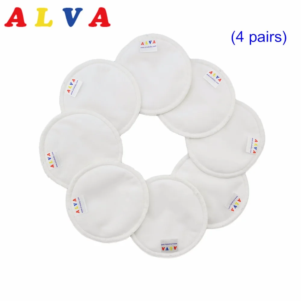 Многоразовые бамбуковые подушечки для груди alvaby 8 шт. моющиеся многоразовые
