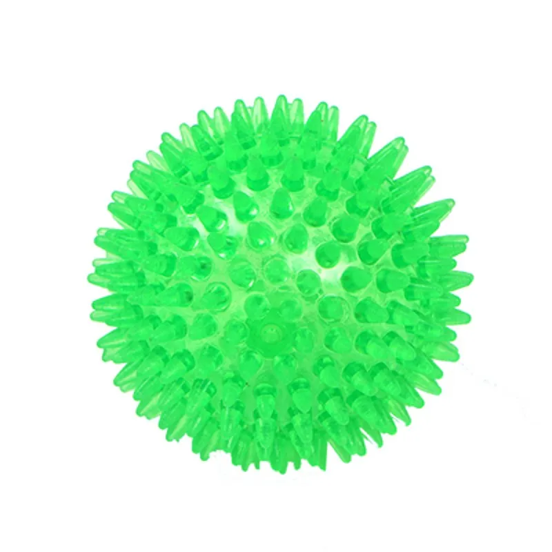 Green TPR мяч для комнатной собаки, пищалка, игрушки для собак, золотистый ретривер, большие собаки, Шипованный мяч, супер эластичный звук, Жевательная чистка зубов, игрушка для щенка - Цвет: Green