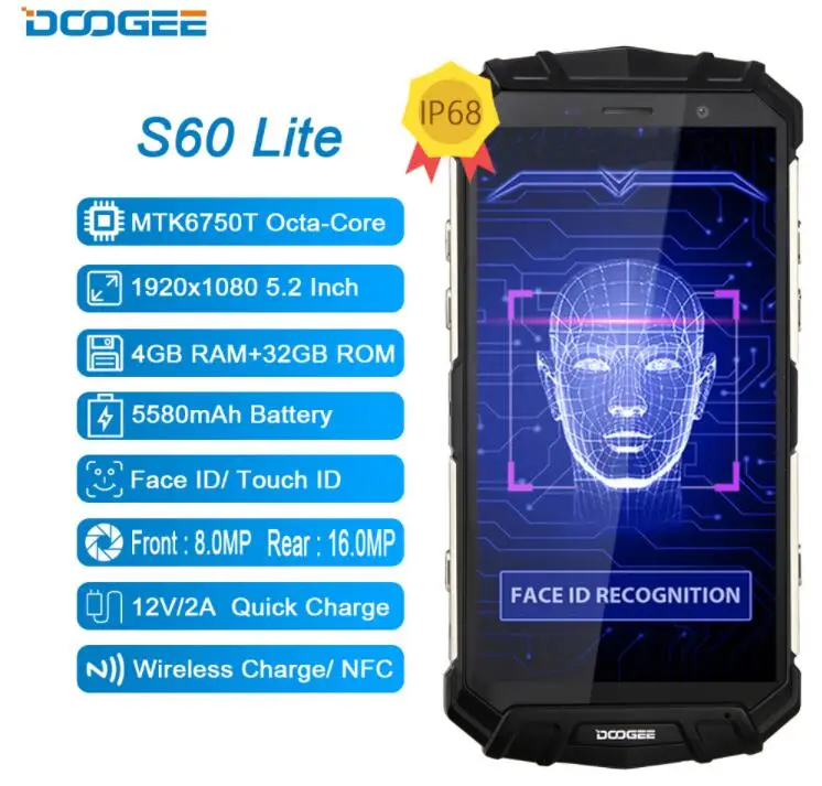 DOOGEE S60 lite MTK6750T Восьмиядерный IP68 Водонепроницаемый мобильный телефон 5 2 &quotFHD 4 GB + 32