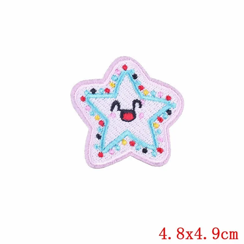 Transparent Pulaqi единорог животные Parches вышивка утюг на патчи для одежды DIY продукты полосатая одежда НЛО Наклейки Аппликации H - Цвет: Transparent