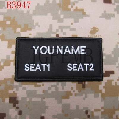 Black White Letters Пользовательское имя Ленты текст бренд Боевая тактика Военная Вышивка патч крюк и петля на спине - Цвет: Black White Letters
