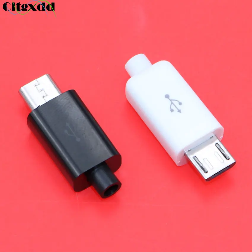 Cltgxdd 2 шт микро USB 4-контактный разъем штекер черный/белый Сварка данных OTG линия