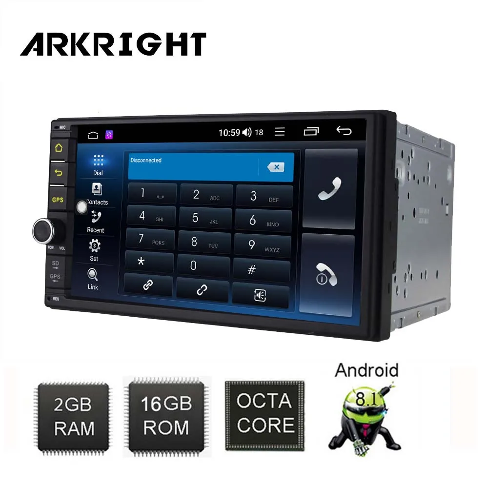 ARKRIGHT 7 &quot2 Din головное устройство Android 8 1 Авто плеер/автомобильный стерео/gps