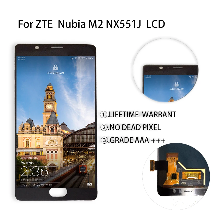Оригинальный Для zte Нубия M2 NX551J ЖК дисплей Дисплей Сенсорный экран планшета