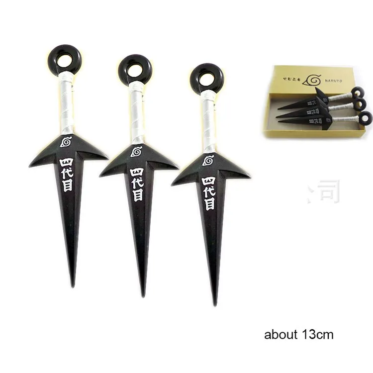 small 4th kunai whit Модные Аниме Наруто пластиковые Shuriken Косплей Аксессуары 4th Hokage маленький кунай оружие ноги сумки для Хэллоуина коллекции - Цвет: small 4th kunai whit