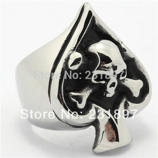 Мужское кольцо из нержавеющей стали 316L украшение в виде карты и черепа|steel surface|steel