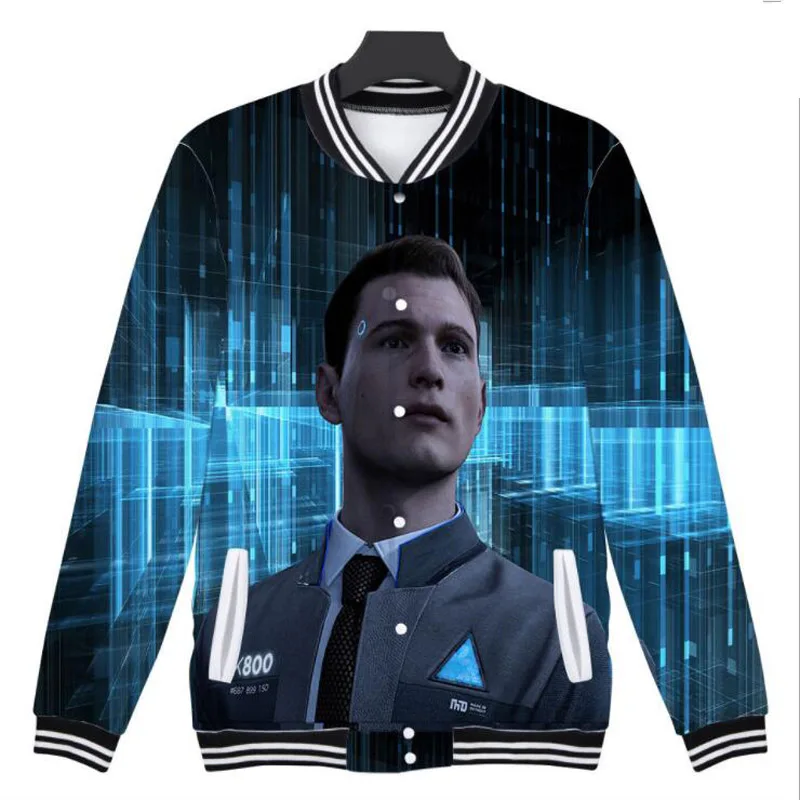 Игра Детройт: станьте человеческим Коннором RK800 3D печать бейсбольная куртка