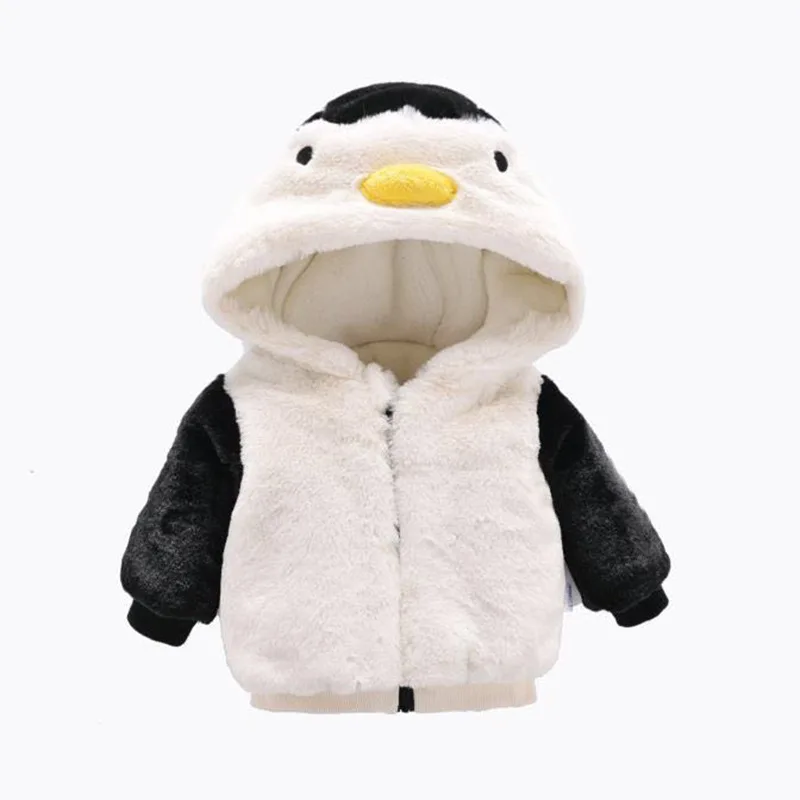 Осенне зимняя куртка для малышей теплое пальто с милым пингвином 6 мес. 9 От 1 до 2