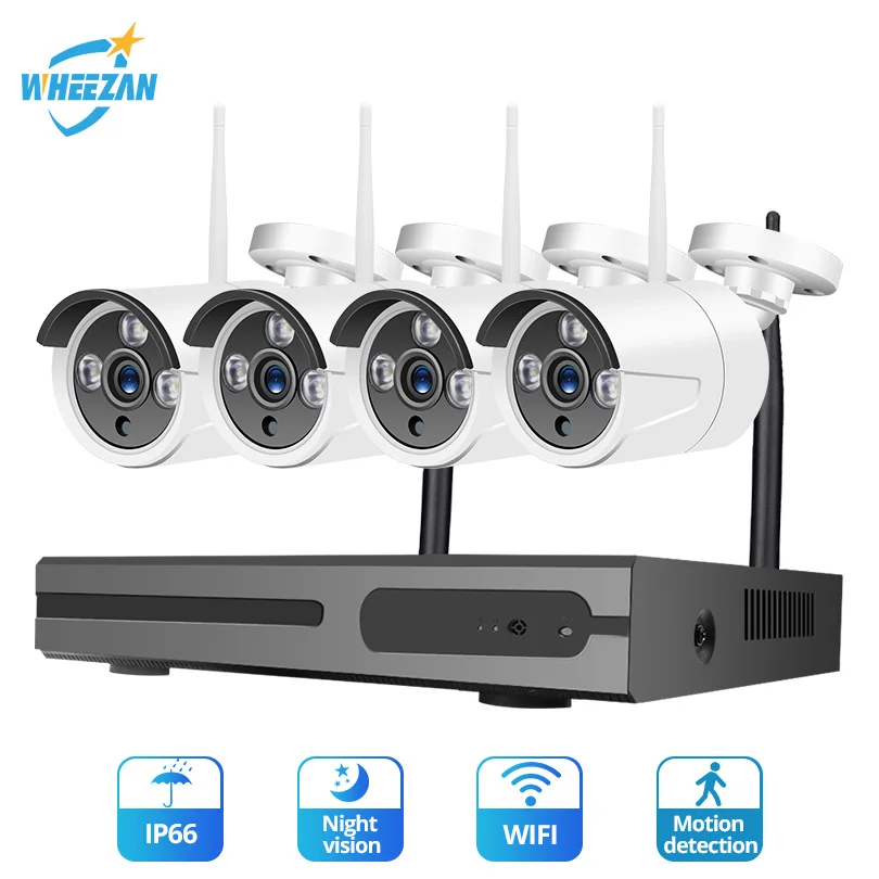 Wheezan камера система видеонаблюдения Wifi 4CH 1080P NVR комплект беспроводной
