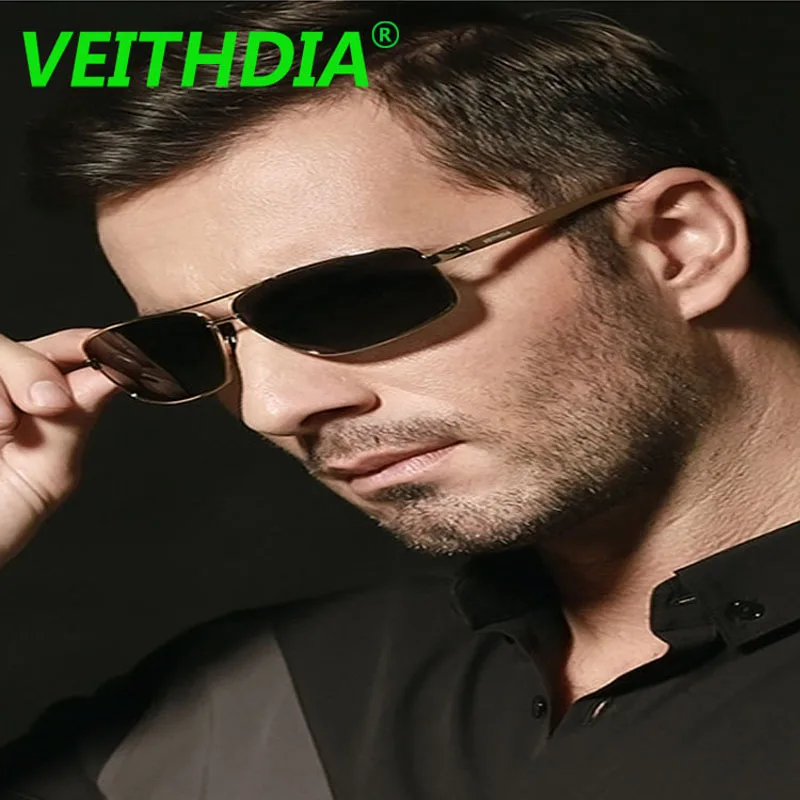 Мужские солнцезащитные очки VEITHDIA брендовые поляризованные Винтажные