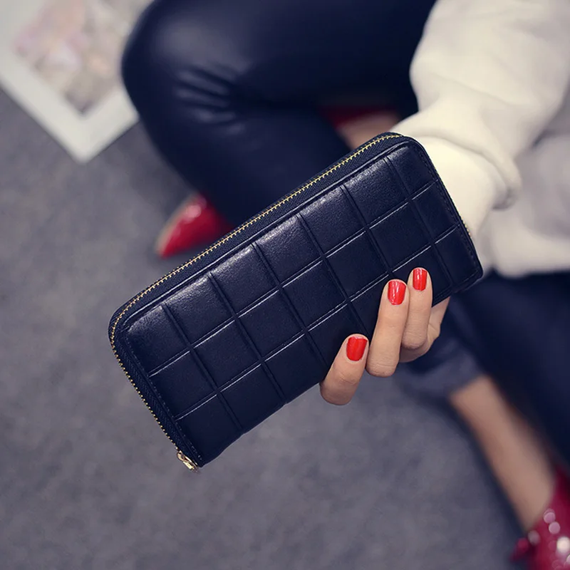 Новый женский длинный кошелек Дамский бумажник на молнии модная сумочка