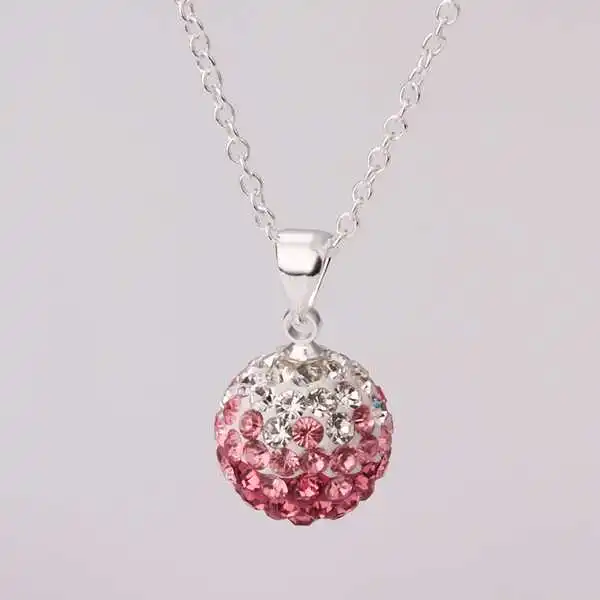 Free Shipping 925 Silver Necklace 12MM Disco Ball Beads Cute Crystal Shamballa Fasion jewelry Necklaces SBN054 | Украшения и