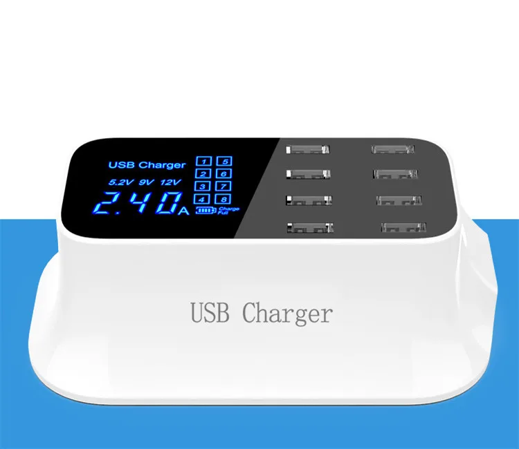 Универсальное умное зарядное USB устройство с 8 портами док станция со