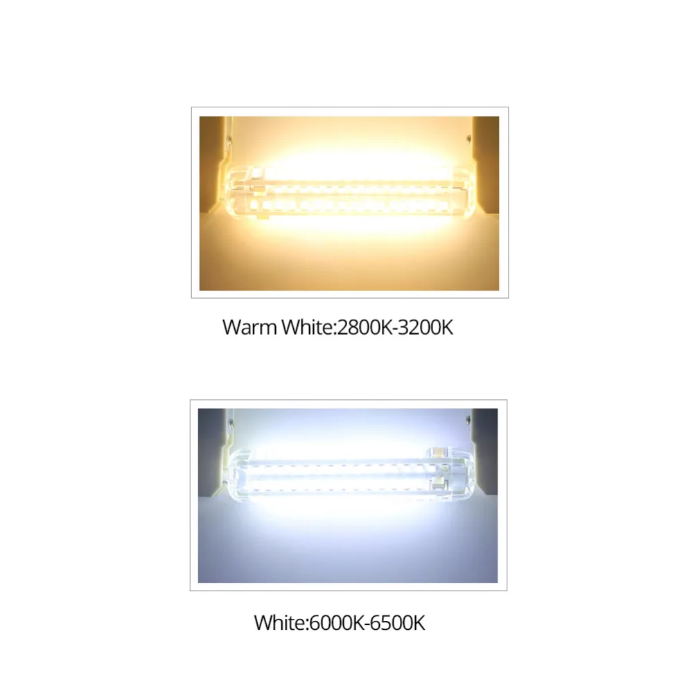 Foxanon R7s Светодиодная лампа SMD2835 R7S 220 В 78 мм 118 135 керамический корпус Bombillas LED 6 Вт 9 12