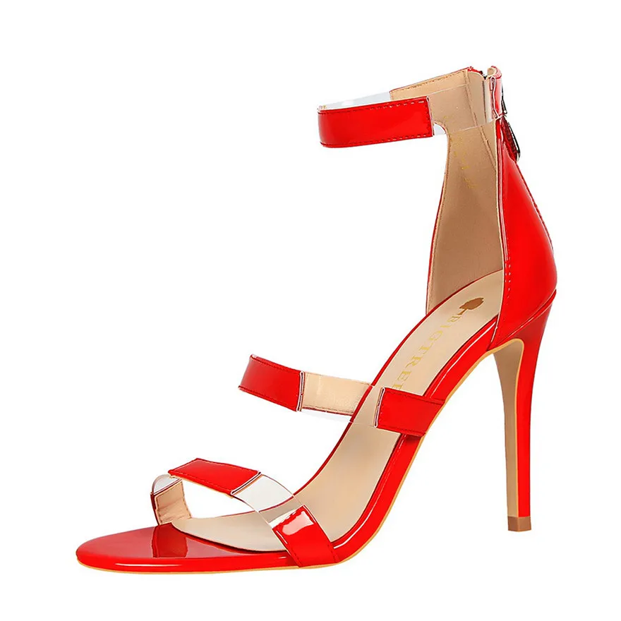 Новинка 2021 года Модные прозрачные женские босоножки с пряжкой пикантные