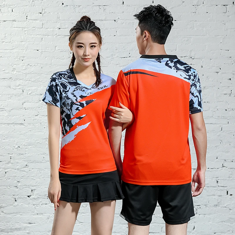 Новинка 2019 быстросохнущая одежда для бадминтона рубашки мужчин/женщин теннисные