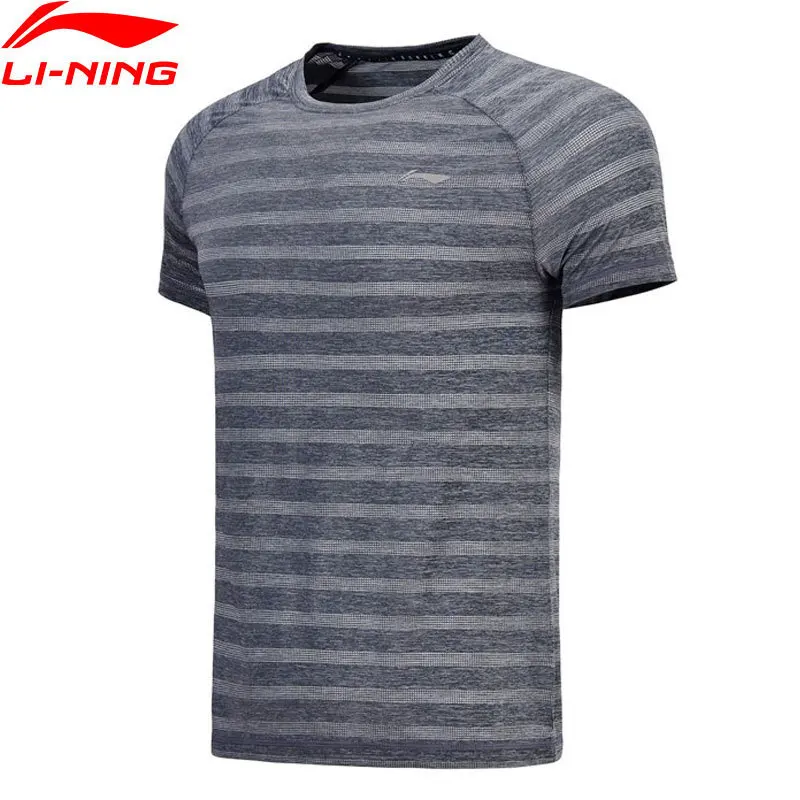 Li Ning Для мужчин бег футболки 92% полиэстер 8% спандекс комфорт Slim Fit внутри