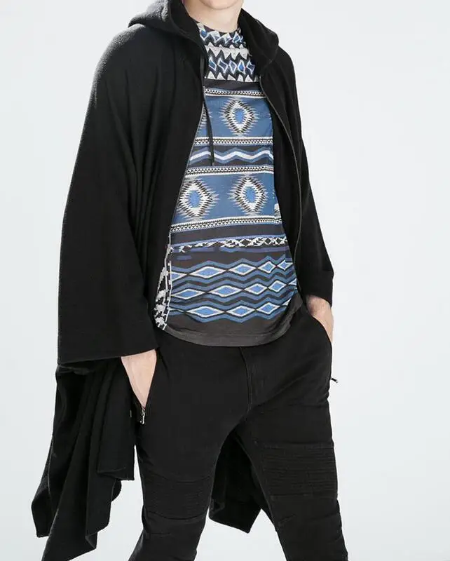 S-4XL хит продаж Весенняя Мужская Новая модная накидка с капюшоном и кисточками