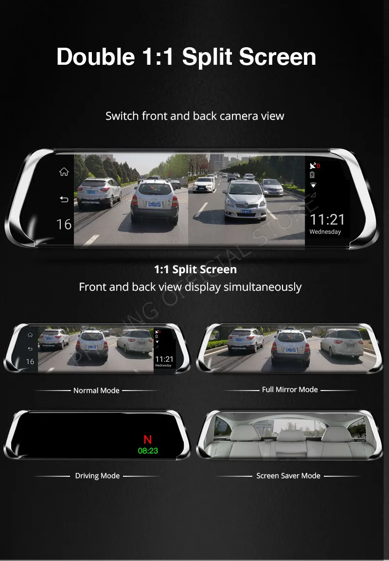Phisung ADAS Автомобильный видеорегистратор 4G Android gps Navi 1" ips Touch FHD 1080P видеорегистратор камера видео рекордер Авто регистратор потоковое зеркало