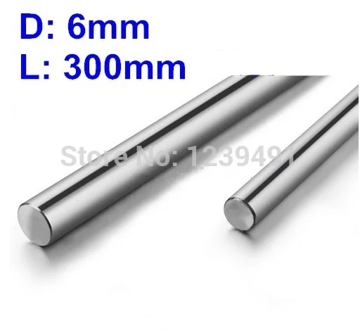

2pcs 6mm hardened linear shaft Dia 6mm L 300mm linear round shaft
