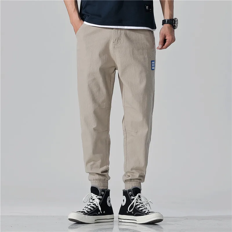 High-end quality trousers Men's jeans four seasons style of overalls Hip hop loose Nine pants Leisure time | Мужская одежда