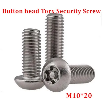 

5pcs M10*20 ISO7380 Torx Button Head Tamper Proof Security Screw A2 Stainless Steel Anti-theft Screws