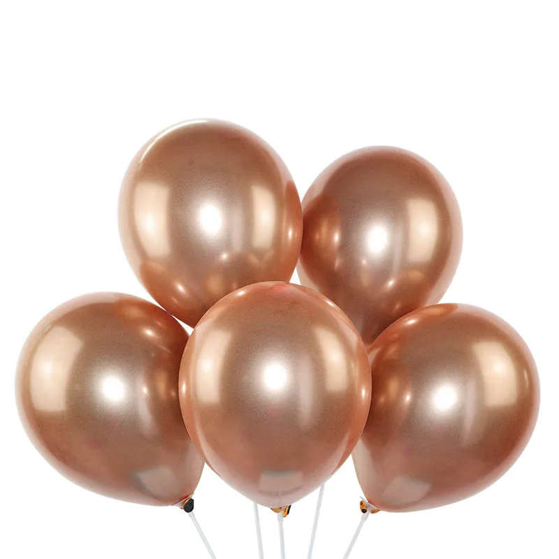 rose gold 5 шт Модные металлические воздушные шары Свадебные латексные шары «С Днем Рождения» толстые двухслойные воздушные шары Гелиевый шар вечерние украшения - Цвет: rose gold