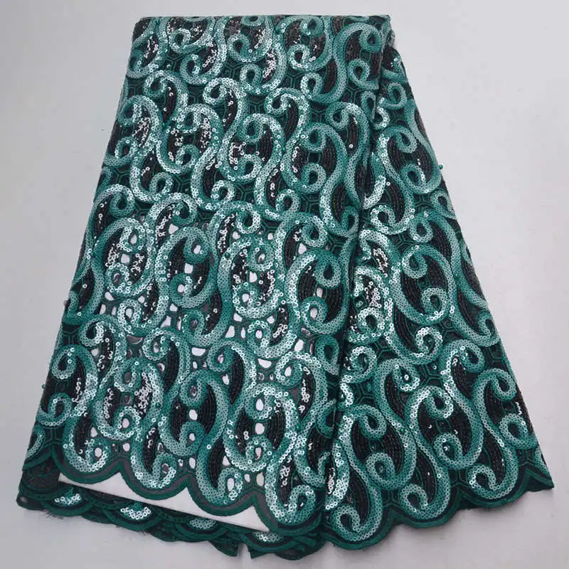 Африканская вышивка блестки органза кружевная ткань 2019 Высококачественная