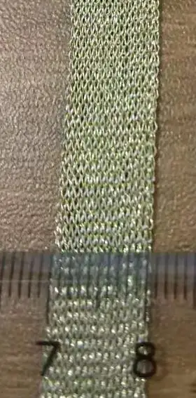 Gold Полые люрекс сетка тканевый трикотажный 1 см Широкий тонкий полиэстер нейлон лямки не стрейч-лента 5 ярдов - Цвет: Gold