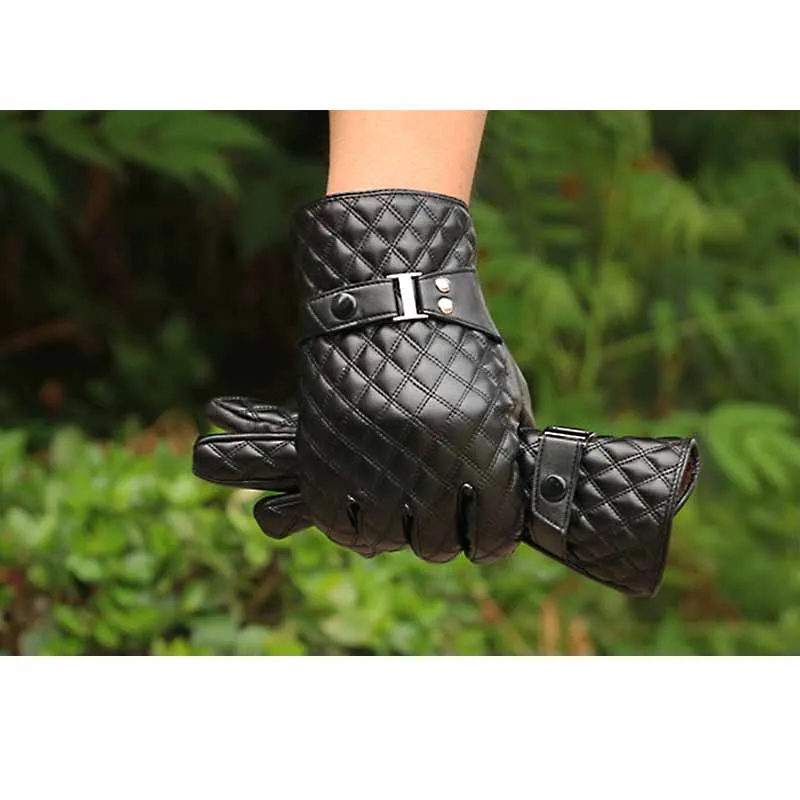 Мужские перчатки с клетчатым узором для мужчин мужские зимние теплые аксессуары