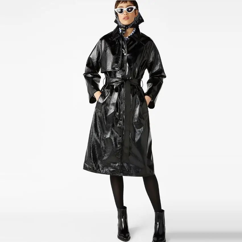 Модный бренд блестящие лакированные кожаные куртки куртка из искусственной кожи